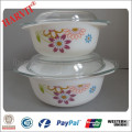 2.5L 1.5L 1L 3pcs Opal Glass Bowl Set / cazuela Set / Opal cristalería Horno y microondas de alimentos seguros contenedores